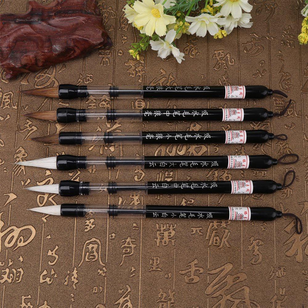 6Pcs Beginner Friendly Water Brush Pen Piston Fill Design Calligraphy Water Brush  Brush Practice