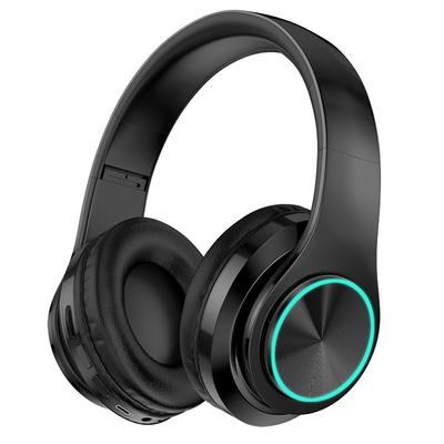 Foldable BT 5.0 Headset Wireless&Wired Headset with Breathing Light Support TF Card Playing Stretchable Headband