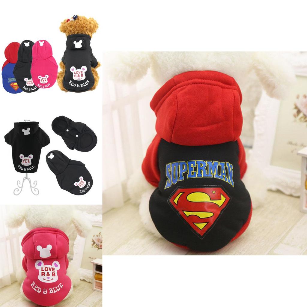 Cozy Superman Dog Clothes Small Pet Hoodie Coat For Winter Protection And Style