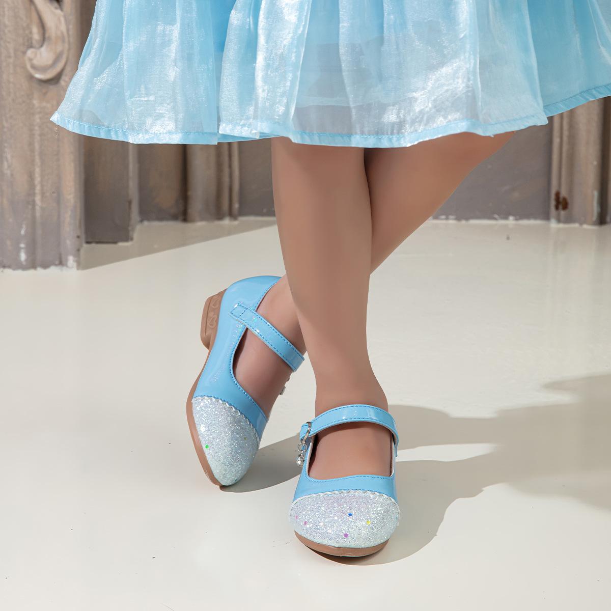 

Шкіряне взуття для дівчаток, туфлі принцеси, весняно-осінні нові трендові одинарні туфлі, взуття на м якій підошві для дівчаток, танцювальне взуття для виступів для дівчаток 36 синій