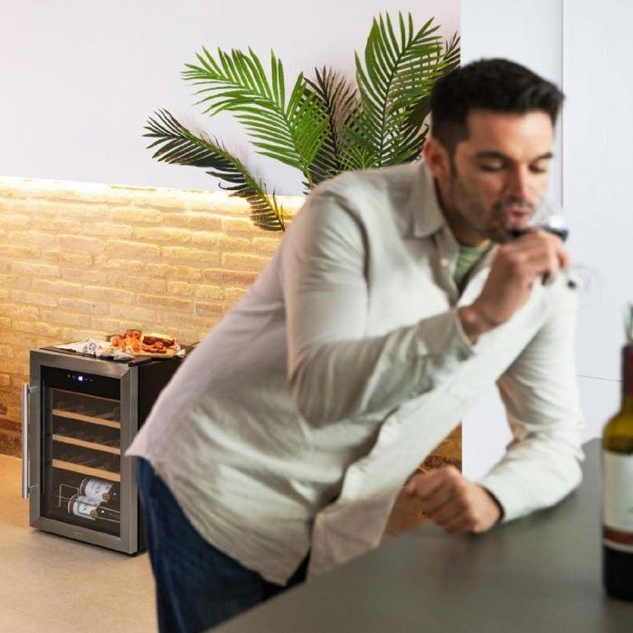 Wine Cellar - CECOTEC - Bolero GrandSommelier 2050 - 20 Bottles - Stainless Steel - Silent