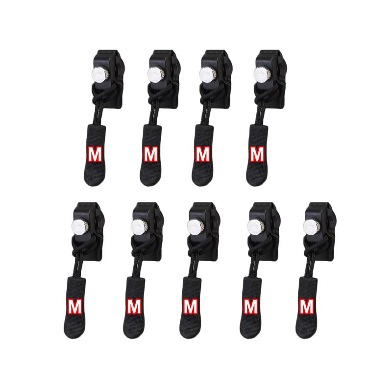 9Pcs Universal Zipper Repair Kit Quick Instant Detachable Zipper Head Replacement Zipper Slider Pull for Jacket Bags Coat Free Sewing