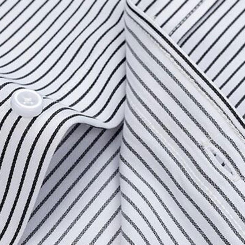 Spring Summer Men's Striped Short-sleeved Shirt Non-ironing Anti-wrinkle Business Casual Formal Fashion Comfortable High Quality