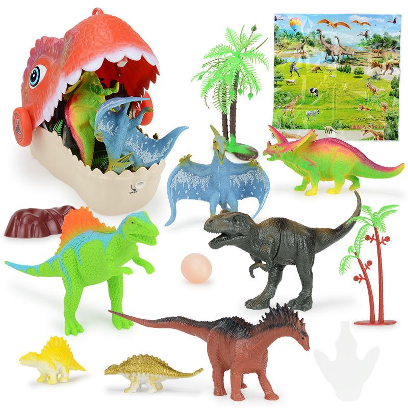 Large Portable, Tyrannosaurus Rex Storage Box Set, Backpack Dinosaur Head Simulation Animal Model Toy.