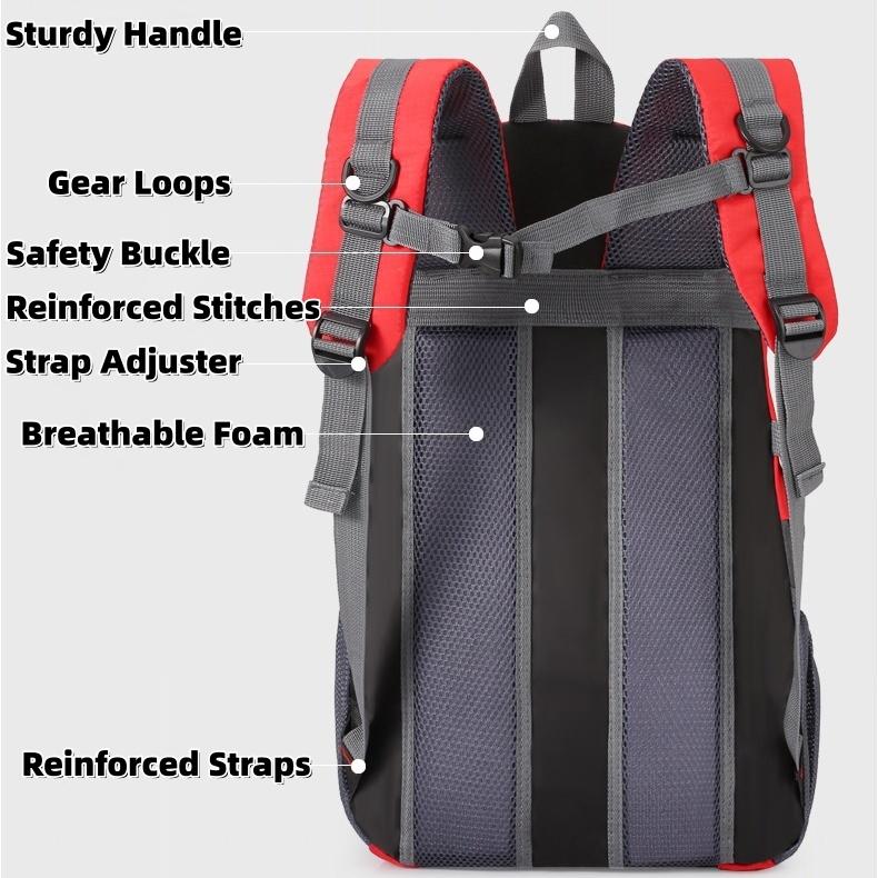 Wanderrucksack, 40L Leichter Wasserdichter Outdoor Wander-Reiserucksack