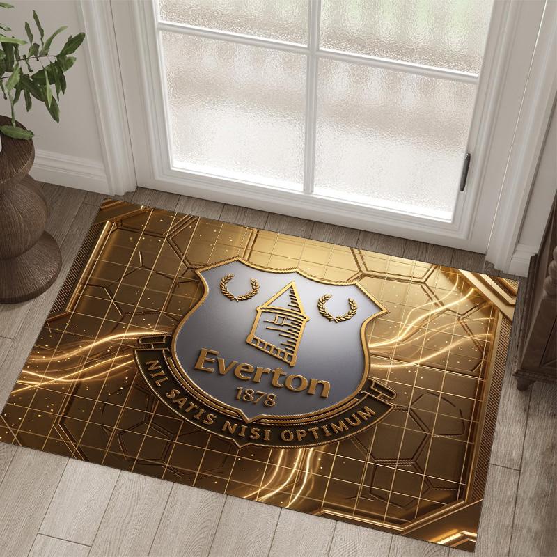 Everton Football Design Crystal Velvet Carpet Cozy Non?Slip Printed Rug For Bedroom Living Room Entrance