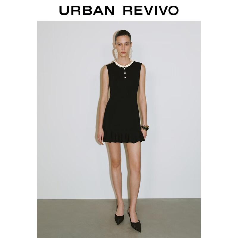 

UR 2025 Autumn French Floral Ruffle Sleeveless Knit Dress S