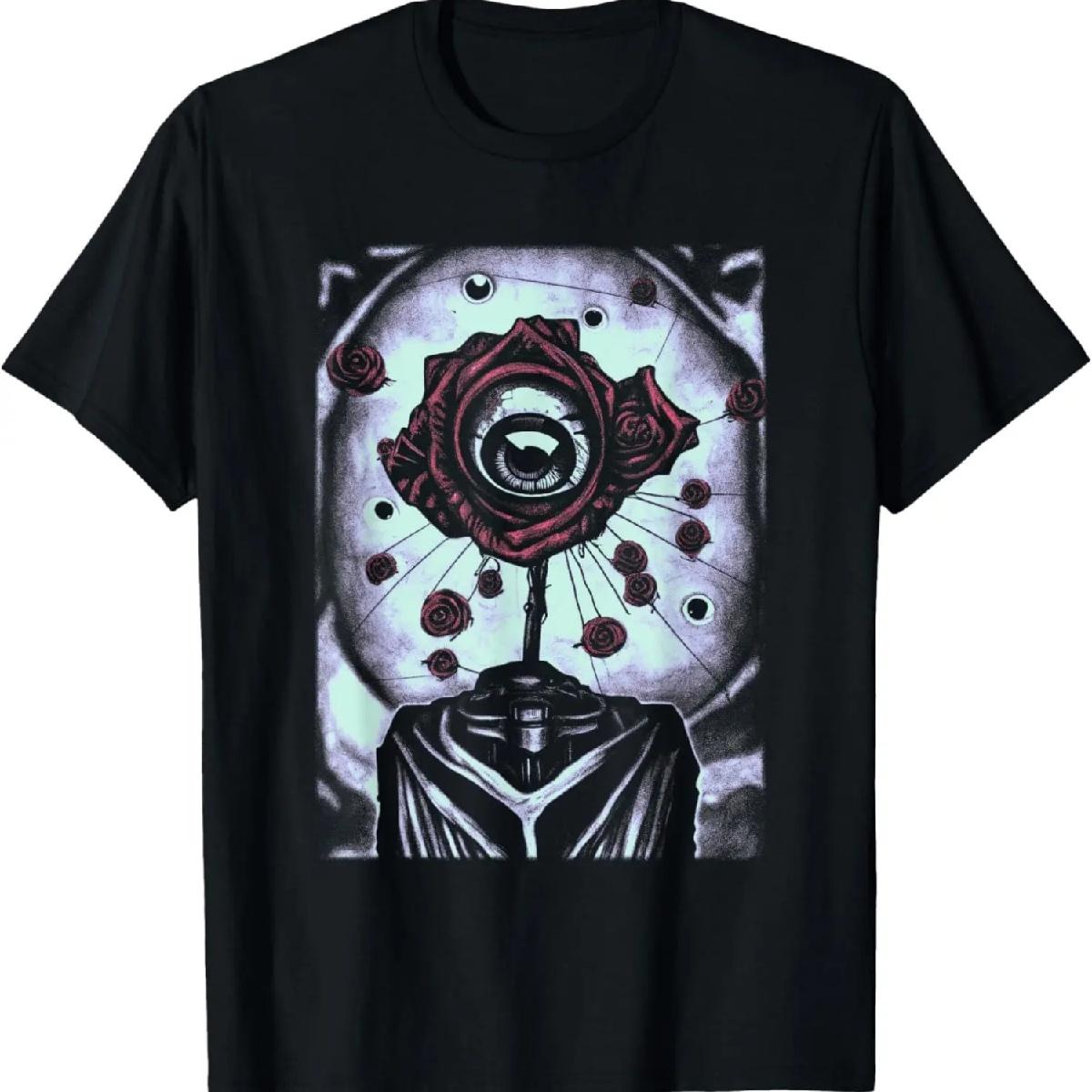 

Eyeball Distressed Weirdcore Aesthetic Goth Grunge Eye Rose T-Shirt XXXXXL різнокольоровий
