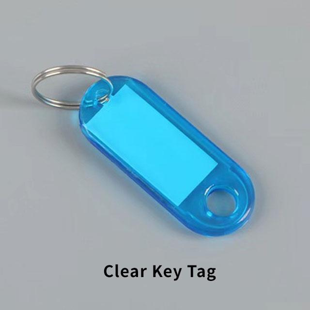 10pcs Coloful Key Tags Plastic Split Key Ring Paper Labels Clear Windows Flexible Key Organizer DIY Item Identifiers Luggage Tag