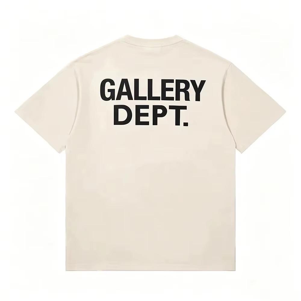 Tricou cu Grafică de Litere Gallery Dept Spălat Vintage Uzat Designer High Street Unisex Supradimensionat Gât Rotund Bumbac Mânecă Scurtă Topuri