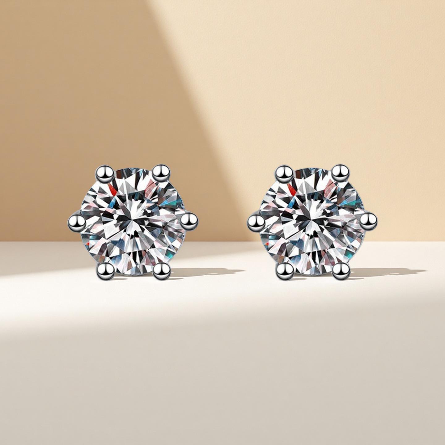 

Six-Prong Shiny Diamonique Zirconia Teardrop Stud Earrings - European & American Style, Popular Fashion Jewelry.