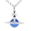 Kaiserinwitwe Weinrebe Vivienne groß m farbige Perlen Diamant dreidimensional Erde Planet Halskette Pulloverkette Damen
