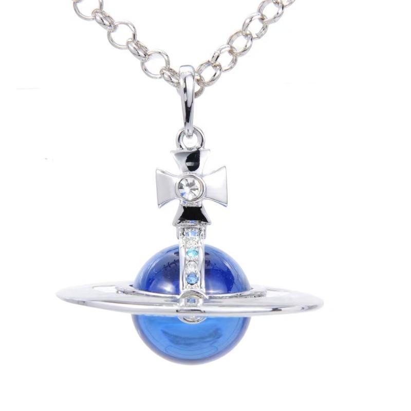 Kaiserinwitwe Weinrebe Vivienne groß m farbige Perlen Diamant dreidimensional Erde Planet Halskette Pulloverkette Damen