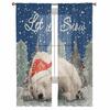 Christmas Snowflake Bear Curtains For Living Room Bedroom Home Decoration Window Voile Tulle Curtain Drapes