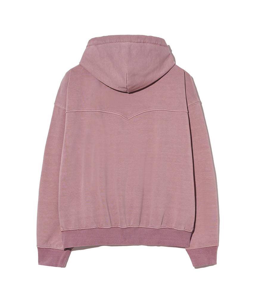 Physical Department Pigment Washed Work Zip-Up Hoodie_Dark Pink