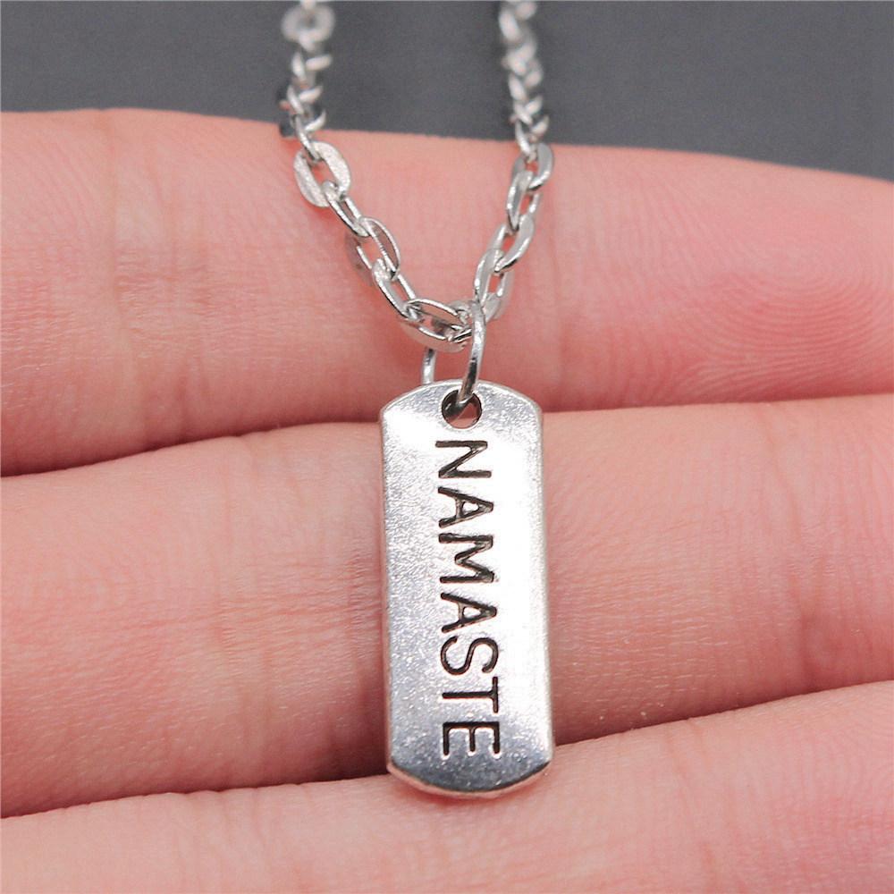Strip Letter Initial Tags Pendant Antique Bronze Metal Men Collar Necklace New Arrival Gift
