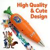 Zootopia 2 Neck Strap Carrot Recording Pen Lanyards | 60 Second Small Recording |Neutral Pen 2In1 For Student Gifts