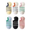Dopamine Color-blocking Striped Boat Socks, Invisible Socks, Versatile Summer Outerwear for Trendy Girls, Pure Cotton Short Socks