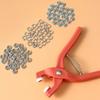 Plier Tool+50/100 Set Metal Sewing Buttons Hollow Solid Five-claw Buckle Metal Snap Buttons for Installing Clothes DIY Craft