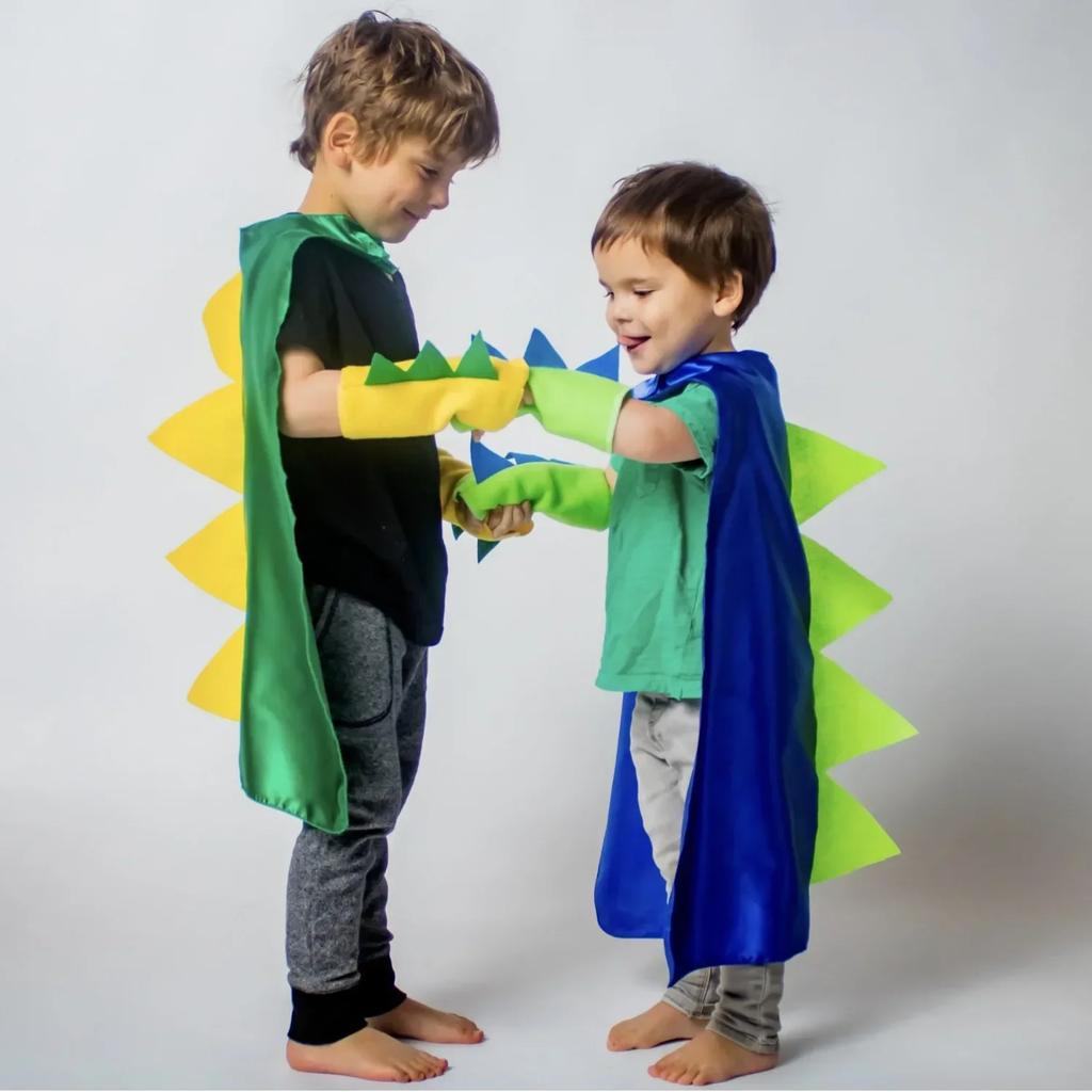 Children Halloween Dinosaur Cloak and Gloves Costume Colors Cosplay Dinosaur Clothes Mask Fancy Cape Birthday Party Dress - Up