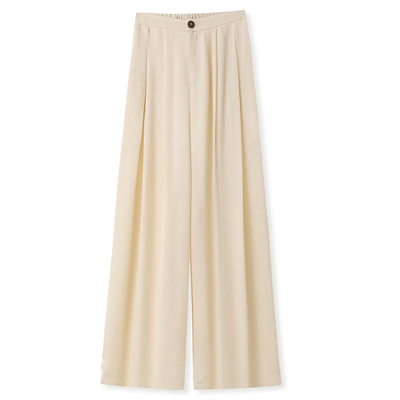 

Early Autumn Women s Wide-Leg Rayon Jacquard Pants in Gold Brocade Satin Small брудно-білий
