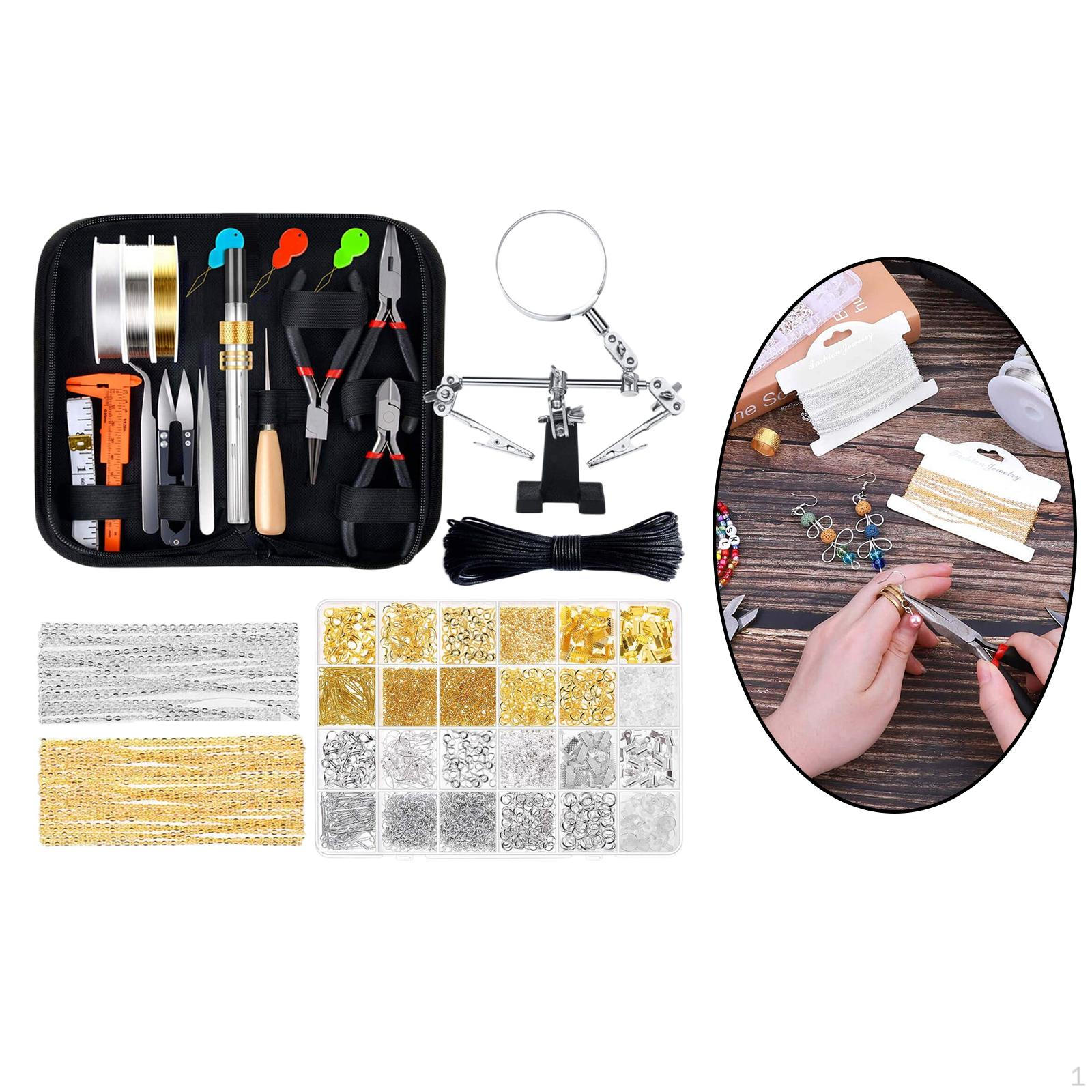 

Making Supplies Kit s Bracelets Kit, Jewelries Ears Findings for Adult Handcrafted Lovers Black Pliers