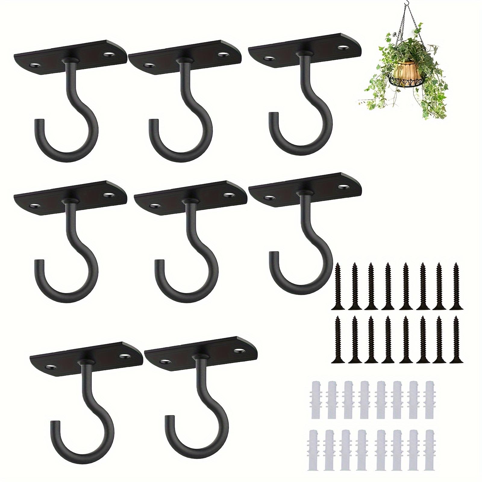 

2,5-дюймовый подвесной крючок для растений на потолок, настенная вешалка для одежды, крючок для растений на стену, подвесной светильник с подвесом в виде колокольчика, крючок для внутреннего и наружного декора 6pcs чёрный