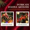 Desktop Christmas Decoration Lighted Floating Santa Sleigh, Magnetic Levitation Flying Sleigh Ornament with Office LED Light, Centerpiece for