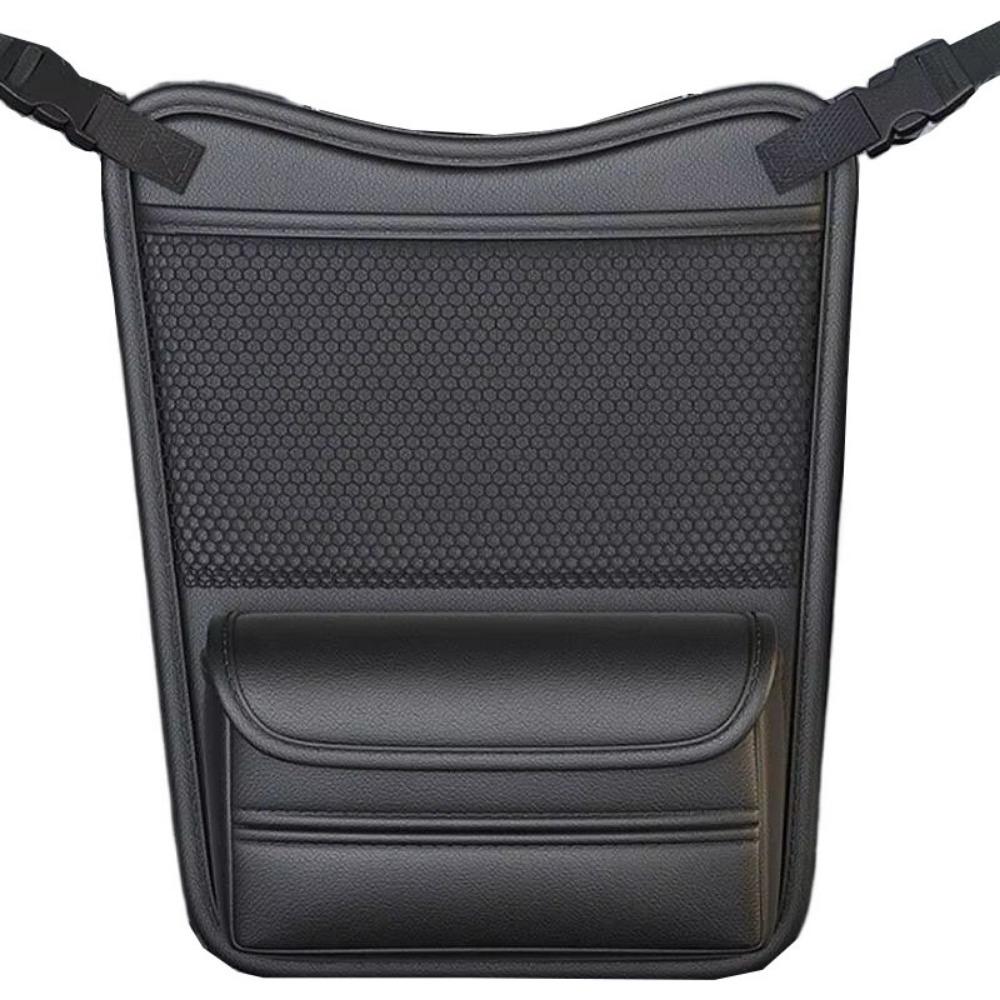 PU Leather Car Storage Bag Between Seats Multifunctional Car Seat Middle Hanger Stowing Tidying Car Net Pocket