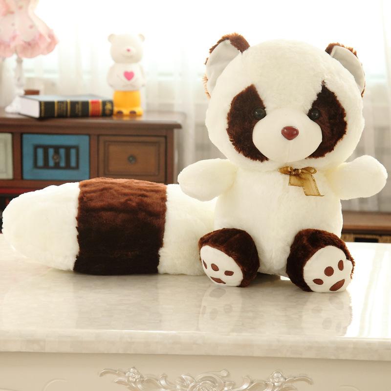 Super Soft Lazy Fluffy Hair Stuffed Animals Plushie Plush Raccoon Long Tail Big   Tail Hug Throw Pillow Birthday Gift Boys Grils