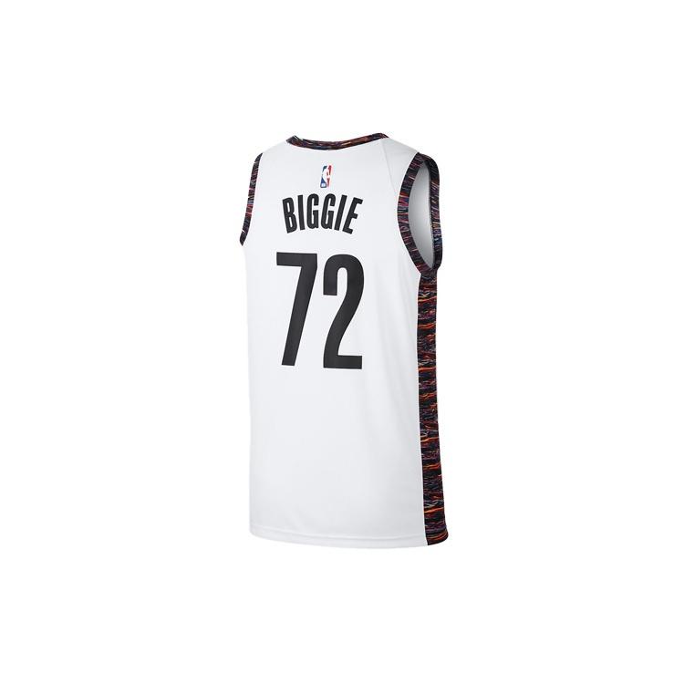 Nike NBA Casual Sports Basketball Jersey SW Fan Edition Jeresy Biggie Nets City Edition Brooklyn Nets 7 2 White Men's CU0192-100