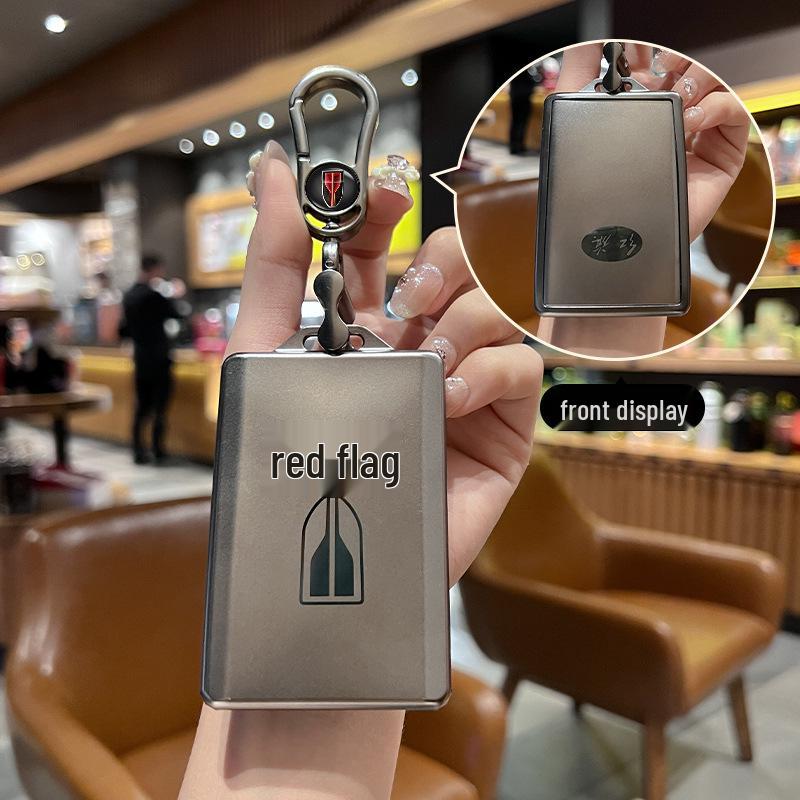 Elegant Key Case for Hongqi HS5/HS7/H5/H7: Stylish Men’s Car Card Holder with Buckle and Shell.