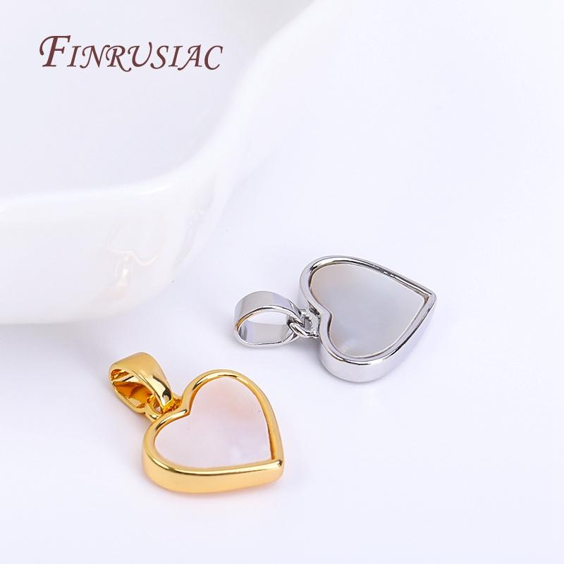 18K Real Gold Plated Heart Pendants For Necklace Making Supplies,Natural Shell Charms Jewelry Materials,DIY Accessories