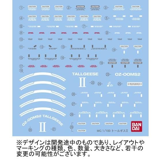 Gundam W MG Tallgeese II 1/100 Plastic Model Kit BANDAI