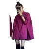 Women Luxury Fuchsia Button‑Up Shirt, Turn‑Down Collar Long‑Sleeve Loose Unique Design Casual Sun‑Protection Fashion Outerwear Blouse