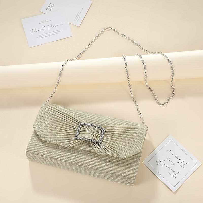 

Віяло зі стразами, обідня ручка, елегантна темпераментна вечірня сумка для зберігання для нареченої 23*5*13 шампанського