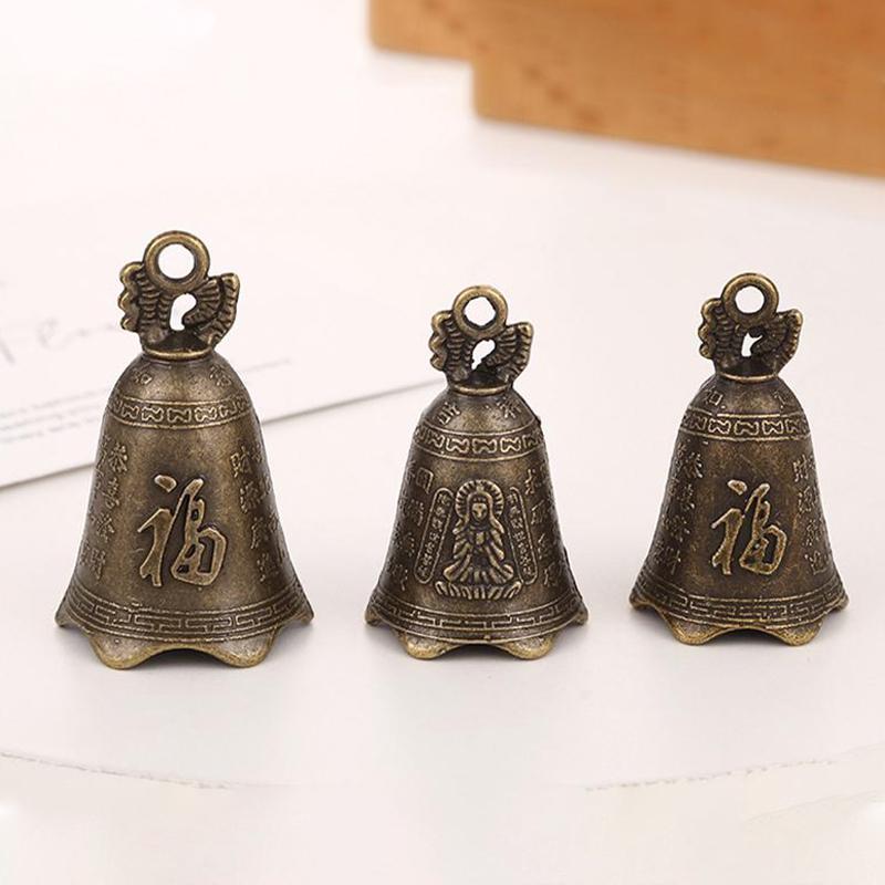 Metal Guanyin Ornaments Decorative Ancient Bronze Bell Men'S Car Old Retro Pendant Personality Fortune Wind Chime Ornaments