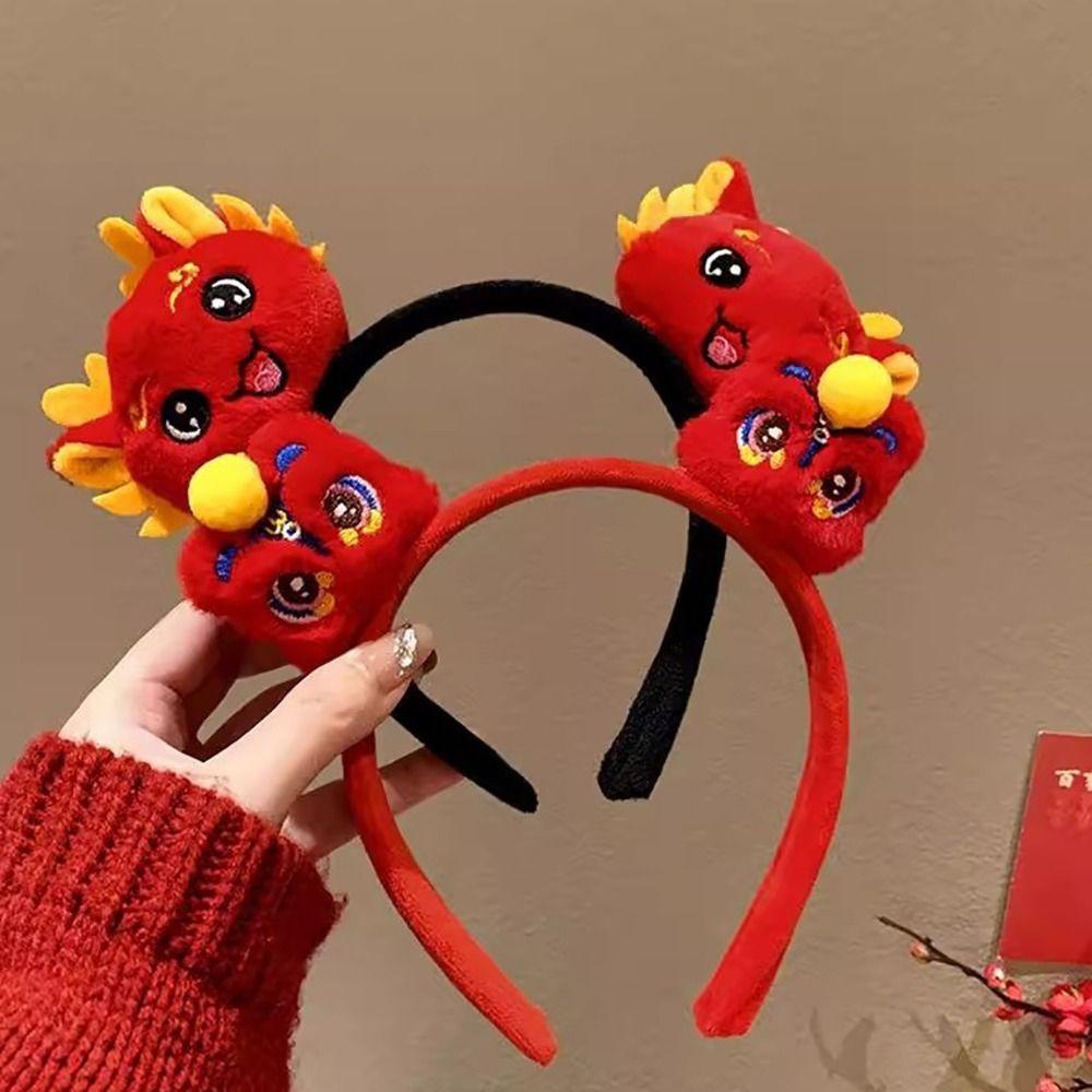New Cloth New Year Hair Hoop Red Chinese Style Headpiece Dragon Headwear Cosplay Costume Props