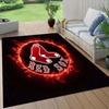 Boston Red Sox2 Flanellmuster Quadratischer Teppich, Läufer, Teppich für Wohnzimmer Schlafzimmer Sofa Spielzimmer Dekor, Rutschfeste Fußmatte