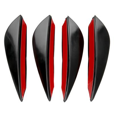 4 peças de faca de ar para para-choque dianteiro, modificação de spoiler, difusor universal, pasta de PVC, tipo preto brilhante