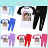 Kpop Dämonenjäger Saja Jungen Muster Kinder Baumwoll-Pyjama-Set mit Cartoon-Muster für Sommer- und Frühjahrs-Nachtwäsche