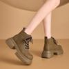 2025 Women's Retro British Style Hidden Heel Ankle Boots - Thick-Soled, Versatile Autumn Martin Boots In Classic Big Yellow.