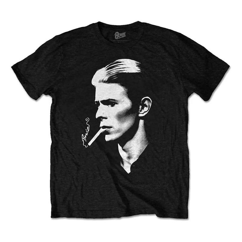 Camiseta Oficial De David Bowie Con Perfil Lateral Ahumado P S