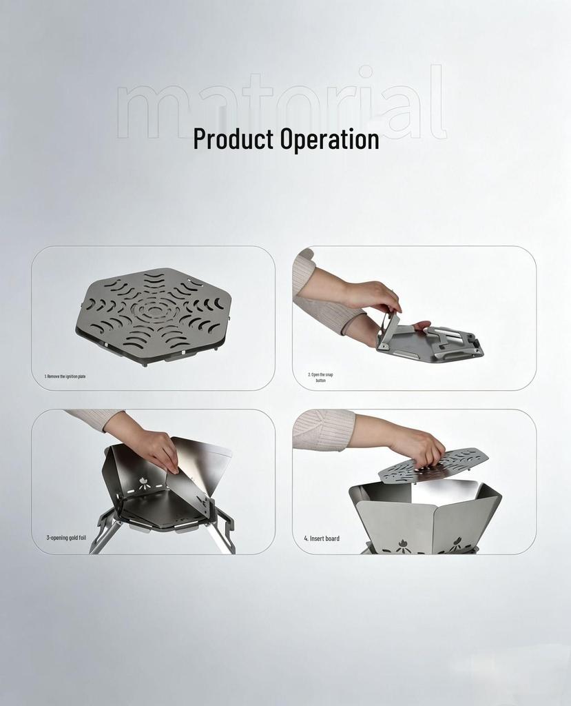 Portable Campfire Stove & Foldable Grill: Stainless Steel Lotus Stand for Outdoor Cooking & Boiling Tea