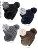Knit Loose Faux Fur Pompom Heather Plus Knit Cold Weather Free Size Gray Loo&c Women's Hat, Fit, Earmuffs, Knit, Size, Cap, Protection, Autumn/Winter,