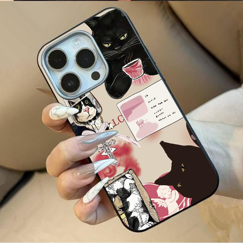 

Creative Black Cat Design Phone Case For iPhone 17 Pro Case iPhone 11 12 13 14 15 16 Pro Max 17 Air X XS 7 8 Plus 16E Soft Cover iPhone 15 Pro Max