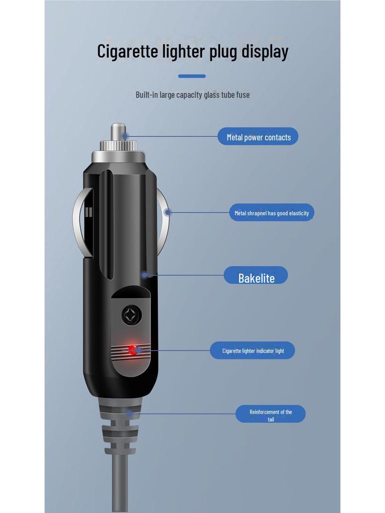 Outdoor Waterproof Mini DC Power Cable: Car Cigarette Lighter To DC5521 Charging Line