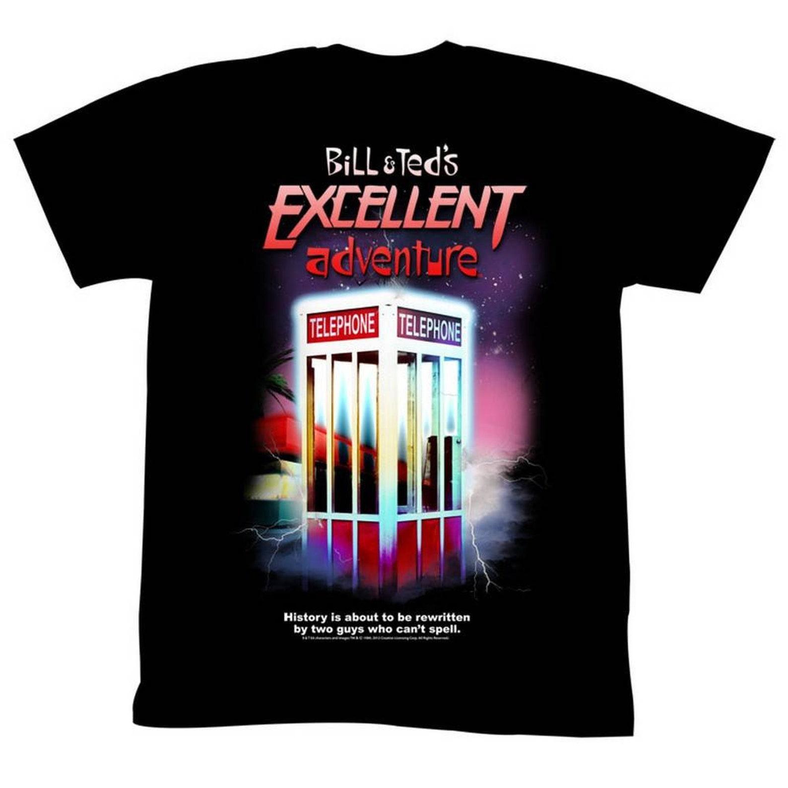 Bill and Ted Telephone Black Adult T-Shirt M