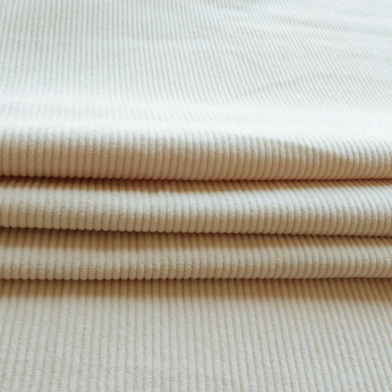 Solid-Color Ribbed Corduroy Jacket and Shirt-Smock in Silk Fabric