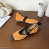 Fashion Cute Mixed Color Fauxe Suede Mary Jane Shoes Women Internal Height Increase Design Flats Elastic Strap Ballet Shoes for Women